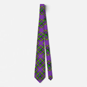 Louisiana Mardi Gras Patterned Stropdas