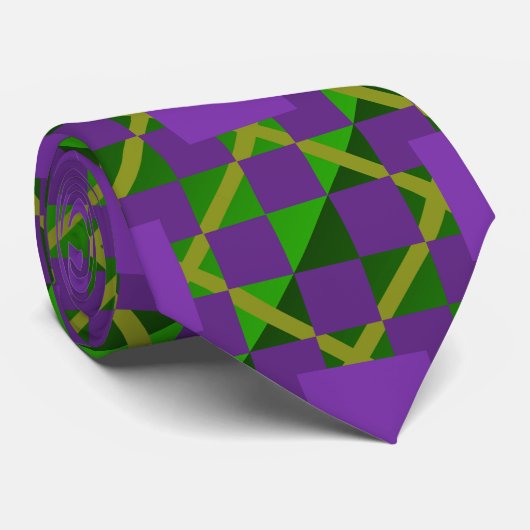 Louisiana Mardi Gras Patterned Stropdas (Opgerold)