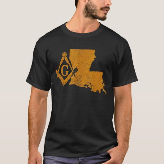 Louisiana Masons Grand Lodge F&am La Mason Father' T-shirt (Voorkant)
