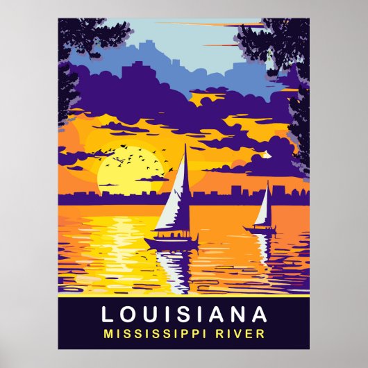 Louisiana, Mississippi rivier, Reizen Poster (Voorkant)