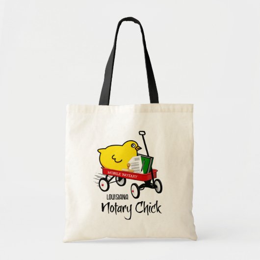 Louisiana Mobile Notary Chick Red Wagon Tote Bag (Voorkant)