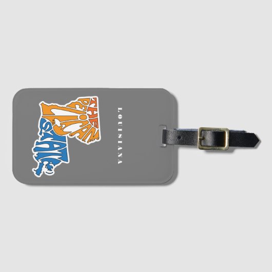 Louisiana Nickname Word Art Bagagelabel (Voorkant (horizontaal))