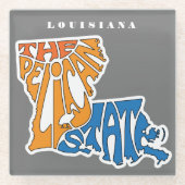 Louisiana Nickname Word Art Glazen Onderzetter (Voorkant)