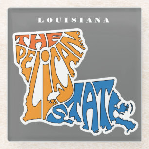 Louisiana Nickname Word Art Glazen Onderzetter