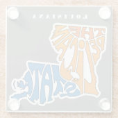 Louisiana Nickname Word Art Glazen Onderzetter (Achterkant)