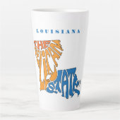 Louisiana Nickname Word Art Latte Mok (Voorkant)