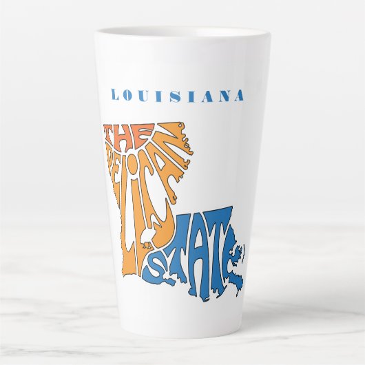 Louisiana Nickname Word Art Latte Mok (Voorkant)