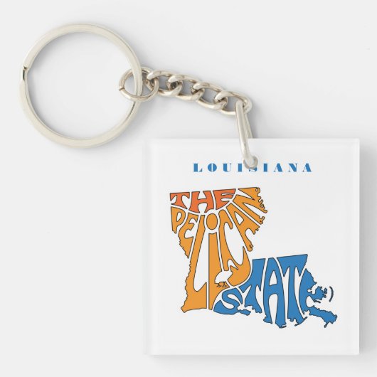 Louisiana Nickname Word Art Sleutelhanger (voorkant)
