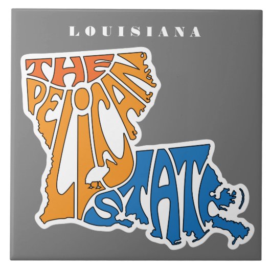 Louisiana Nickname Word Art Tegeltje (Voorkant)