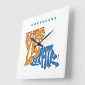 Louisiana Nickname Word Art Vierkante Klok (Hoek)
