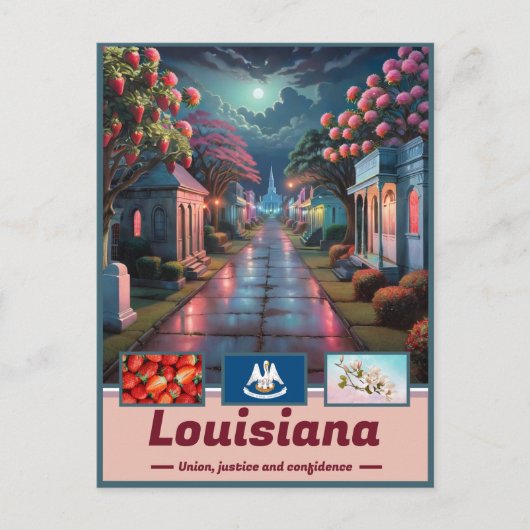Louisiana Nightfall Surreal Briefkaart (Voorkant)