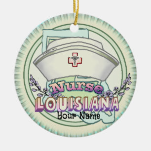 Louisiana Nurse Keramisch Ornament
