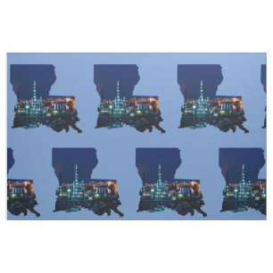 Louisiana Oil Refinery Print Fabric 9" Square Stof