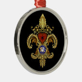 Louisiana Ornaments Premium Round Metalen Ornament (Rechts)