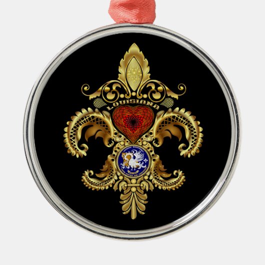 Louisiana Ornaments Premium Round Metalen Ornament (Voorkant)