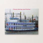 Louisiana Paddle Boat.Kerstgroet Legpuzzel (Horizontaal)