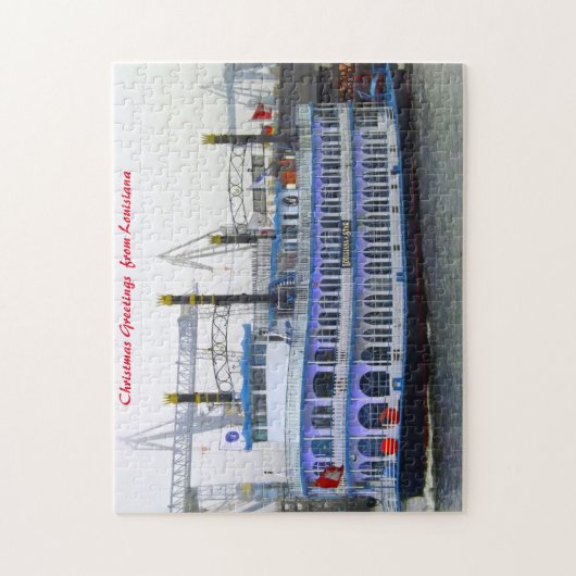 Louisiana Paddle Boat.Kerstgroet Legpuzzel (Verticaal)