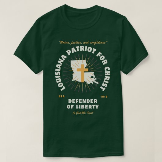 Louisiana Patriots voor Christus verdedigers van d T-shirt (Design voorkant)