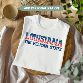 Louisiana Patriottische De Pelikaan Staat Aangepas T-shirt