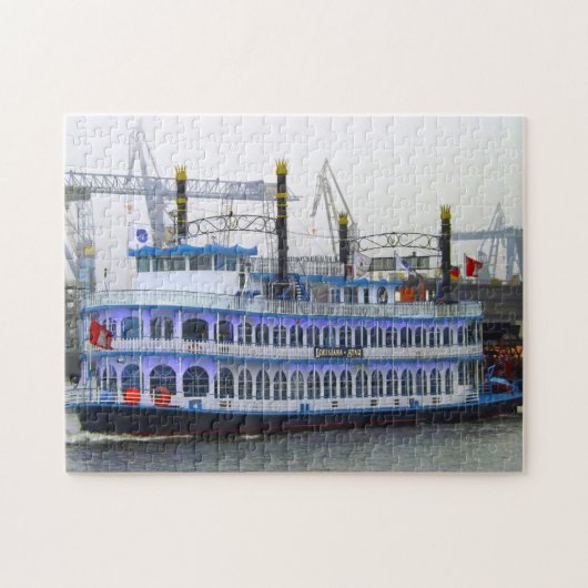 Louisiana peddelboot. legpuzzel (Horizontaal)