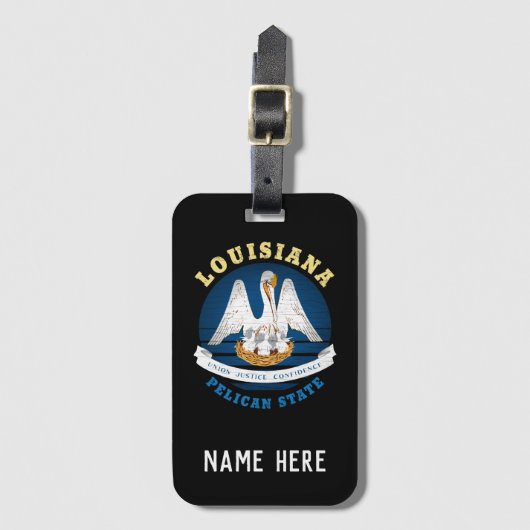 LOUISIANA PELICAN STATE FLAG BAGAGELABEL (Voorkant (verticaal))
