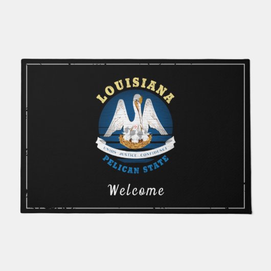 LOUISIANA PELICAN STATE FLAG DEURMAT (Voorkant)