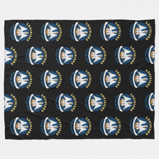LOUISIANA PELICAN STATE FLAG FLEECE DEKEN (Voorkant (Horizontaal))