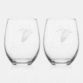 Louisiana Pelican Stemless wijnglas - 2 set Zonder Voet (Achterkant)