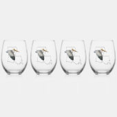 Louisiana Pelican Stemless wijnglas - 4 set Wijnglas Zonder Voet (Voorkant)