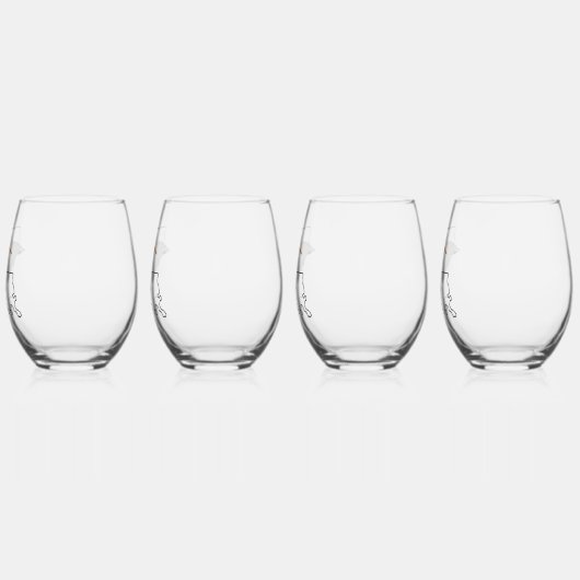Louisiana Pelican Stemless wijnglas - 4 set Wijnglas Zonder Voet (Links)