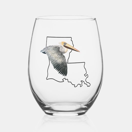 Louisiana Pelican Stemless wijnglas Wijnglas Zonder Voet (Voorkant)