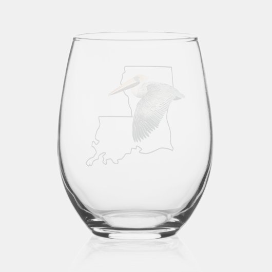 Louisiana Pelican Stemless wijnglas Wijnglas Zonder Voet (Achterkant)