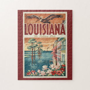 Louisiana Pelikaan Staat Illustratie Reis Kunst Legpuzzel
