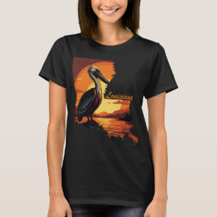 Louisiana Pelikaan Zonsondergang Oranje Reizen T-shirt