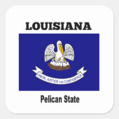 Louisiana, Pelikaanstaat, Vierkante Sticker (Voorkant)