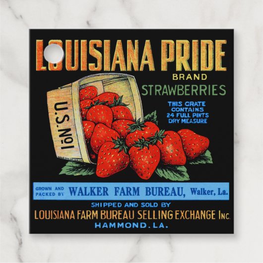 Louisiana Pride Strawberries Bedankjes Labels (Voorkant)