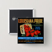 Louisiana Pride Strawberries Vierkante Button 5,1 Cm (Voorkant /achterkant)