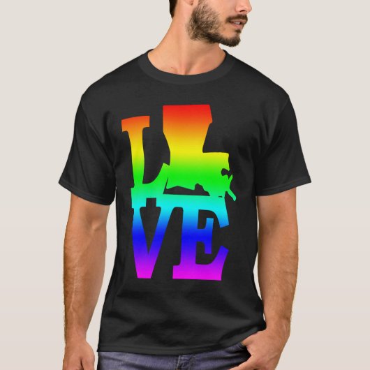 Louisiana Pride USA State Love Map T-shirt (Voorkant)