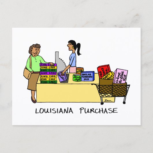 Louisiana Purchase Fun Mardi Gras Cartoon Humor Briefkaart (Voorkant)