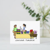 Louisiana Purchase Fun Mardi Gras Cartoon Humor Briefkaart (Staand voorkant)