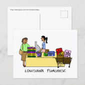 Louisiana Purchase Fun Mardi Gras Cartoon Humor Briefkaart (Voorkant / Achterkant)