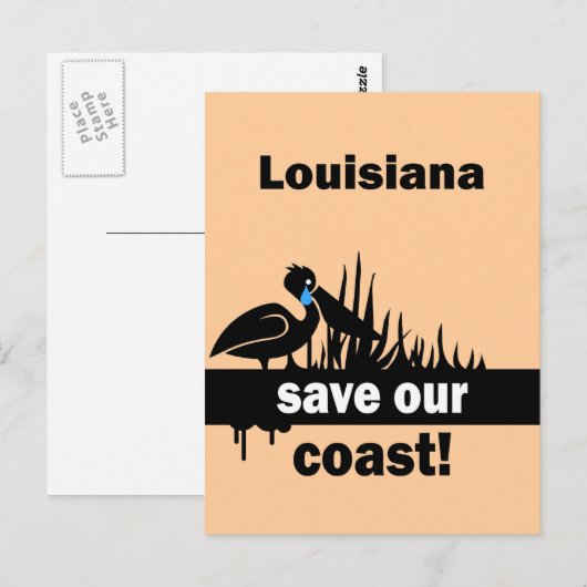 Louisiana redt onze kust briefkaart (Voorkant / Achterkant)