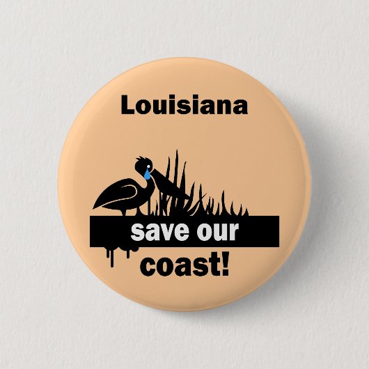 Louisiana redt onze kust ronde button 5,7 cm (Voorkant)