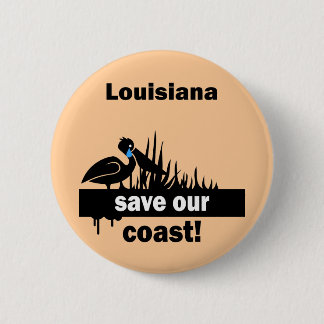 Louisiana redt onze kust ronde button 5,7 cm