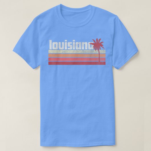 Louisiana  Retro 70s 80s Kortband Palm T T-shirt (Design voorkant)