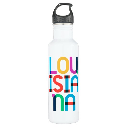 Louisiana  Retro Pop art. 80 eerste kleuren Waterfles (Voorkant)
