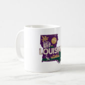 Louisiana Retro State Silhouette Koffiemok (Voorkant links)