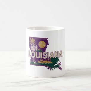 Louisiana Retro State Silhouette Koffiemok
