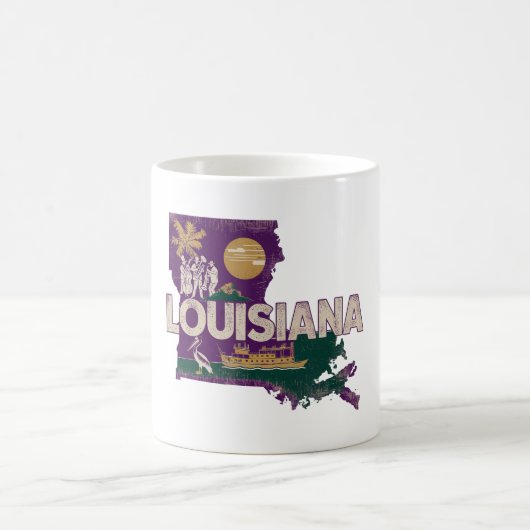 Louisiana Retro State Silhouette Koffiemok (Center)