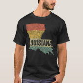 Louisiana  Retro Sunset State Map T-shirt (Voorkant)